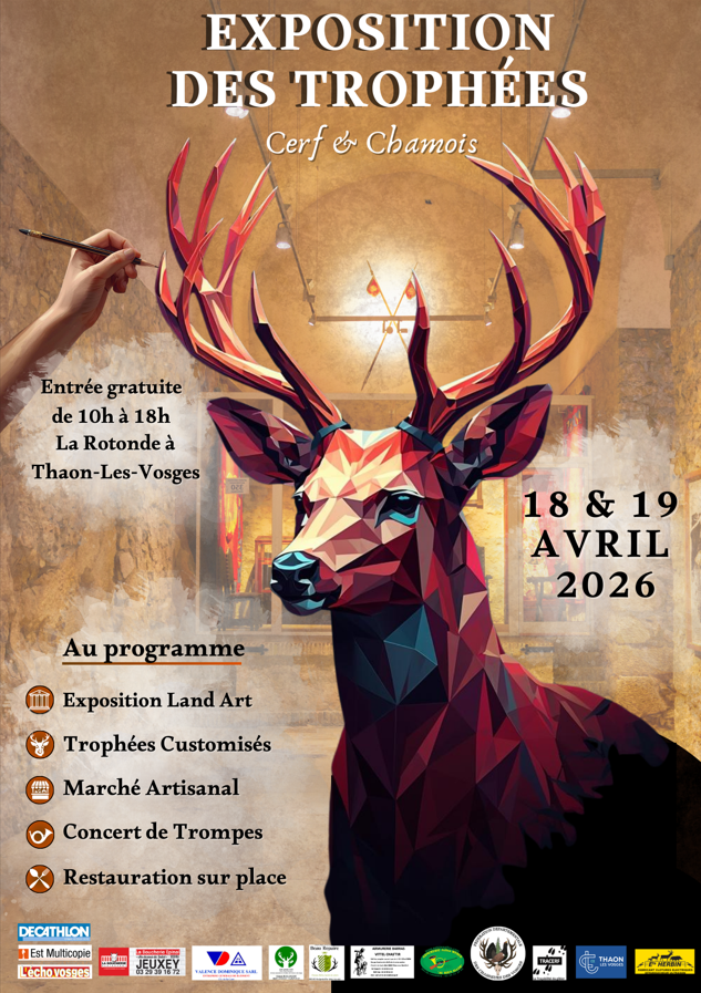 EXPOSITION DES TROPHÉES CERFS ET CHAMOIS À THAON-LES-VOSGES